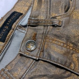 Rock & Republic gold shimmer jeans